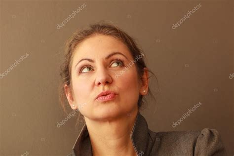 Thoughtful emotional woman in studio - Stock Photo , #Aff, #woman, #emotional, #Thoughtful, # ...