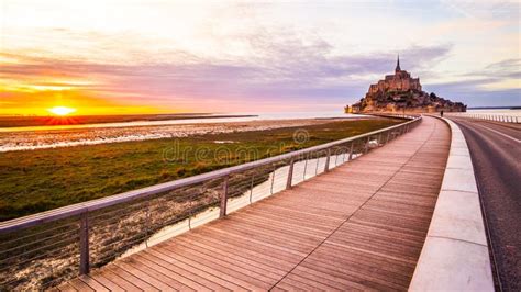 Mont-Saint-Michel from the Bridge Stock Photo - Image of island, michel: 144906126