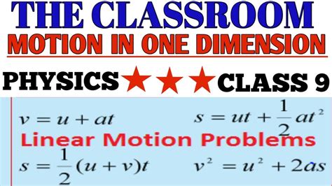 Motion In One Dimension || Physics Class 9 || Important Chapter. - YouTube
