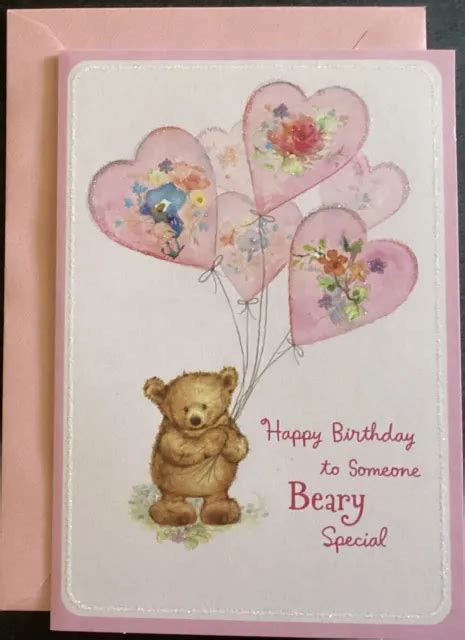 HAPPY BIRTHDAY TEDDY Bear Card Hallmark Greeting Card $1.99 - PicClick