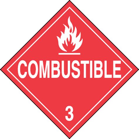 Hazard Class 3 Flammable Liquids (Combustible) DOT Placard MPL302