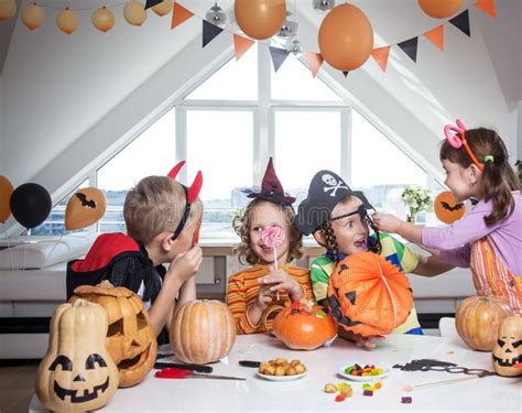 Kids in Halloween party stock photo. Image of october - 137497394