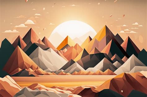 Premium Photo | Abstract geometric landscape illustration as background