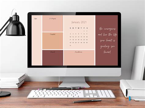 Organizational Wall Paper 2020-2021 Calendar Desktop | Etsy in 2021 ...