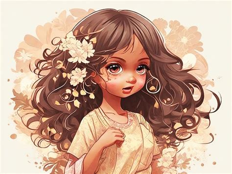 Premium Photo | Cute cartoon girl wallpaper