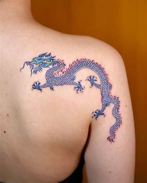 Tribal Dragon Back Tattoos For Men