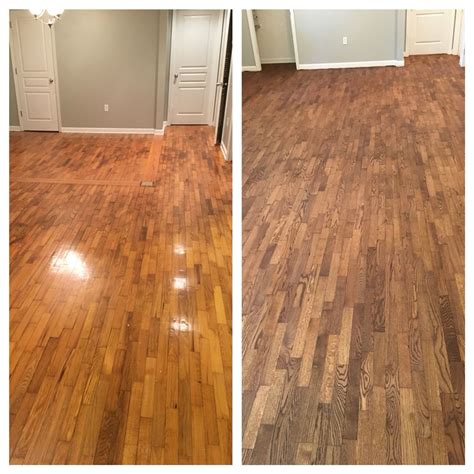 Before/After Hardwood floor refinish. #rustoleum #nanoshield #antiquebrown | Parquet flooring ...