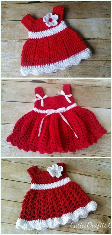 Crochet Red Baby Dresses Free Patterns - #Crochet Girls #Dress Free Patterns Crochet Baby Dress ...