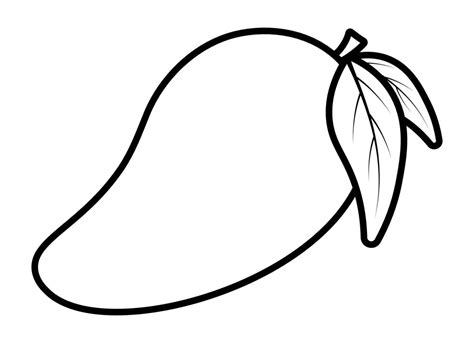 línea negra fruta de mango para colorear página vector ilustración ...