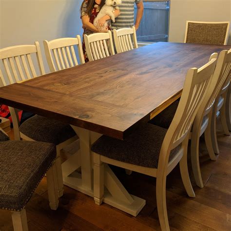 This is an eight quarter Black Walnut dining room table I made for my daughter and her husband ...