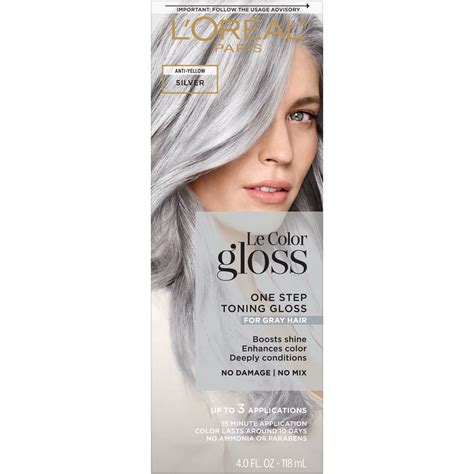 L'Oreal Paris Le Color Gloss One Step In-Shower Toning Gloss, Silver, 4 fl oz - Walmart.com ...