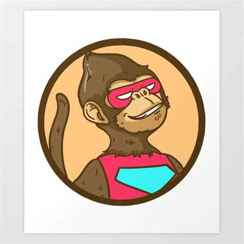 superhero monkey Art Print by alsterdesignumzu #funny #superhero #print | Monkey art, Art prints ...