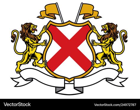 Lion heraldry in classic coat arms style Vector Image