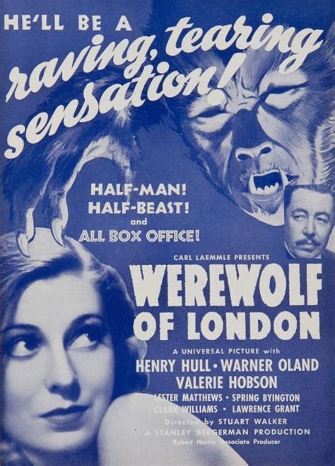 Werewolf of London (1935) | Classic horror movies posters, Horror movie posters, Horror posters