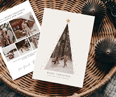 Minimalist Christmas Card, Modern Photo Christmas Card, Minimalist Christmas Photo Card, Photo ...