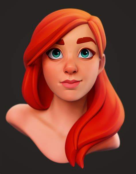 Cute Girl by Marion Volpe | Portrait | 3D | CGSociety Character Design Cartoon, 3d Model ...