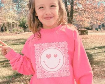 Xoxo Smiley Face Valentines Kids Sweater Valentines Day Girls Sweater Valentine Shirt Sweater ...