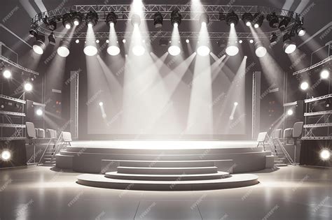 Premium AI Image | White stage with spotlights illustration