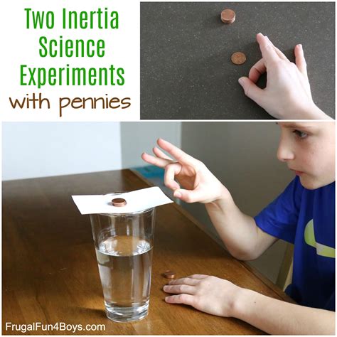 Easy Inertia Science Experiments with Pennies - Frugal Fun For Boys and Girls