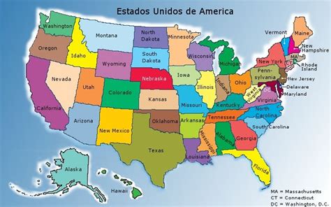 Mapa dos estados unidos, Estados dos estados unidos, Mapa eua