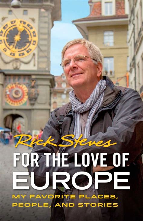 a man standing in front of a clock tower with the words for the love of europe