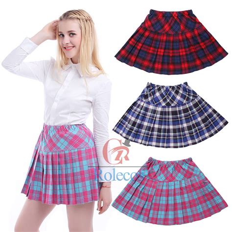 Usa Ship Girl Women Pleated Plaid School Uniform Mini Cheerleader Tartan Skirt Tartan Skirt ...