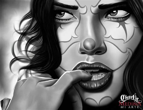 Clown Secrets by Charlie Medina Sexy Woman Tattoo Canvas Art Print #sexytattoos Dr Tattoo, Clown ...
