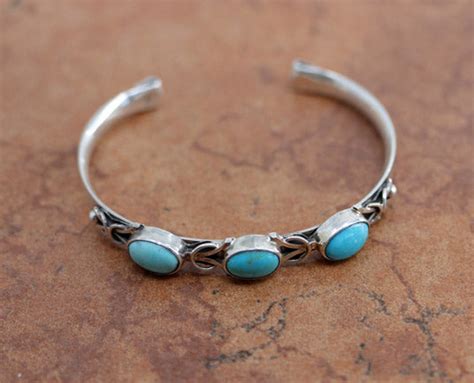 Navajo Silver Turquoise Bracelet – Jewelry Native American