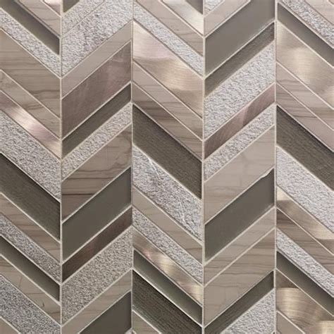 Metallico Glass and Copper Chevron Mosaic | Tiles design, House design ...