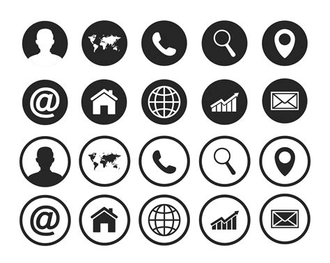 Contact us icons. Web icon set | Solid Icons ~ Creative Market