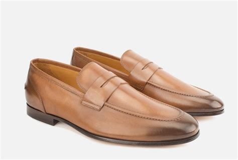 Mens Leather Penny Loafer in Light Brown | Loafers men, Loafers, Dress shoes men