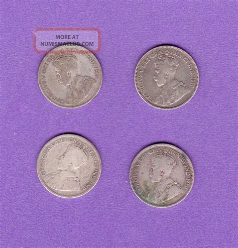 Canada: 4 Silver Quarters; 1928, 1929, 1931 & 1936 Circulated - Sell As Bullion