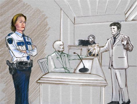 Courtroom Artist Clearly Infatuated With Bailiff