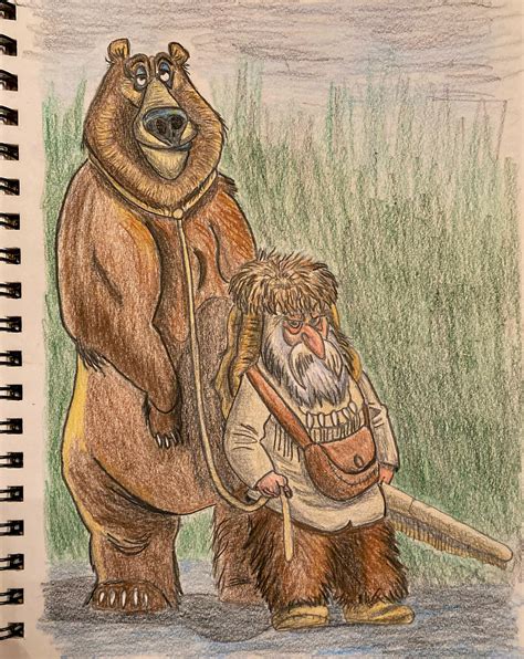 Mountain Man and Goofy Bear Pencil sketch by sejphotography on DeviantArt