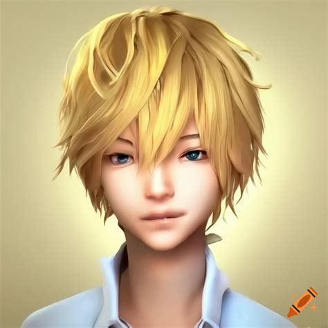 3d render of an anime boy with blonde hair on Craiyon