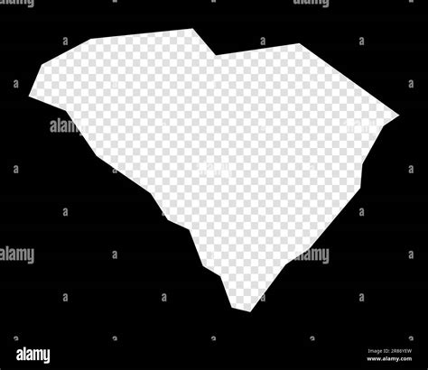 Stencil map of South Carolina. Simple and minimal transparent map of ...