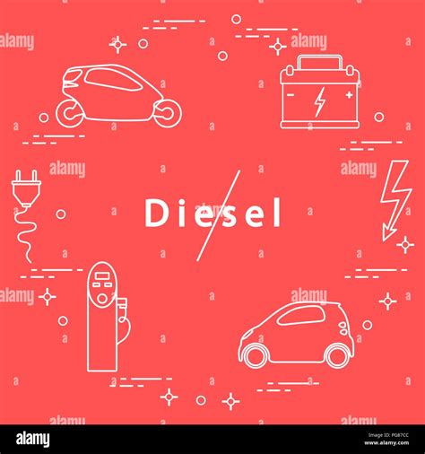 Ban on diesel engines. Transport is environmentally friendly. Electric cars, battery, charging ...