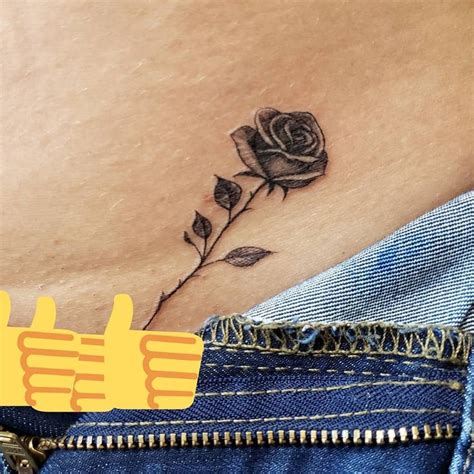 Stella on Instagram: “2inch lil rose stem. Thank you! #microtattoo #tattoo #blackwork # ...