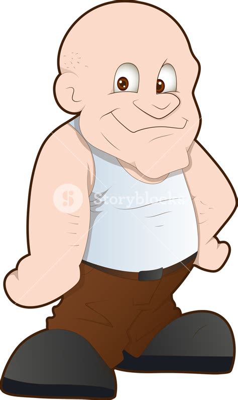 Bald Man - Cartoon Character Royalty-Free Stock Image - Storyblocks