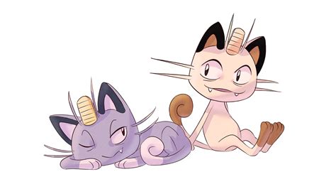 Alolan Meowth + Original Meowth | Character design animation, Pokemon fan art, Pokemon meowth