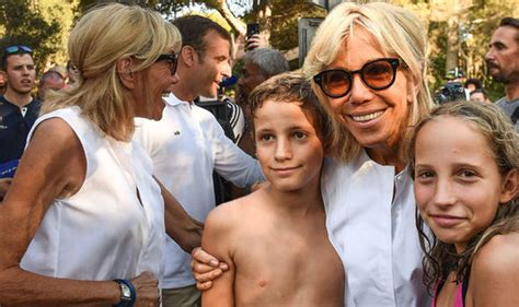 Brigitte Macron: With Emmanuel, Brigitte posed with local children in ...