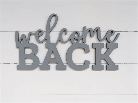 Welcome Back Sign Home Decor Welcome Back Wall Art - Etsy