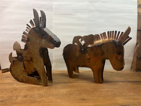 Metal Donkey, Metal Garden Sculpture, Donkey, Garden Decor, Donkey ...