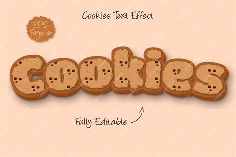 Premium Vector | Cookies text effect