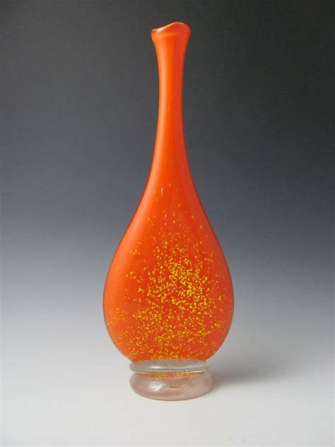 Blown Glass Vase Orange Yellow Glass Vase Tall Skinny | Etsy | Yellow glass vase, Tall skinny ...