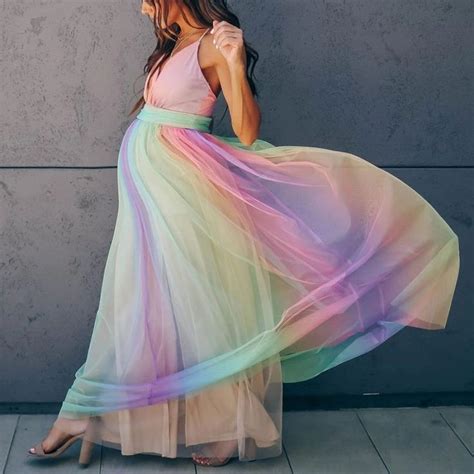 Maternity Rainbow Striped Maxi Dress - ootdmw.com in 2021 | Maxi dress, Rainbow dress, Rainbow ...