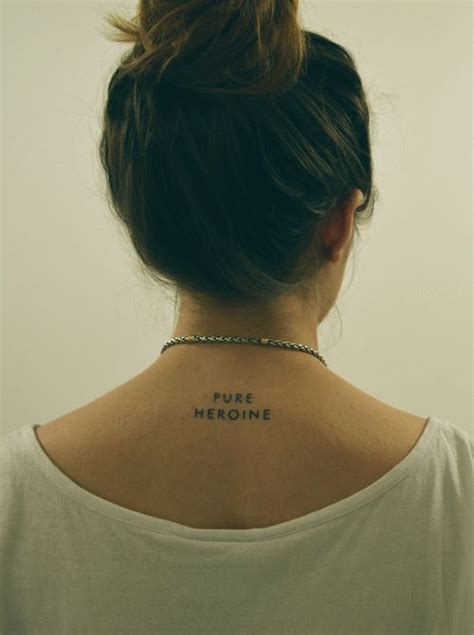 Word Neck Tattoos, Small Neck Tattoos, Neck Tattoos Women, Back Of Neck Tattoo, Girl Back ...