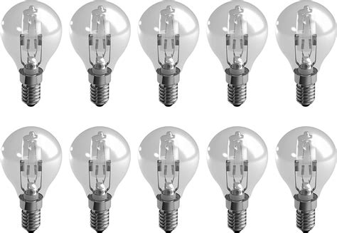 Duracell E14 42W Mini Globe Eco Halogen Dimmable Light Bulb, SES Small Edson Screw, Equivalent ...