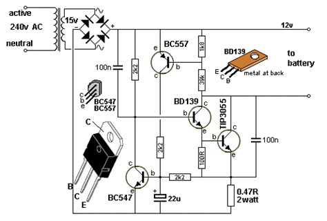 electronic circuit diagram: 12v TRICKLE CHARGER