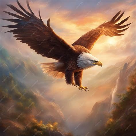 Premium Photo | Eagle flying in the sky wallpaper